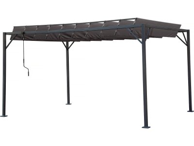 HABITAT ET JARDIN Pergola bioclimatique en tissu ""Lodge"" 3 x 4 m - Anthracite 