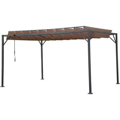HABITAT ET JARDIN Pergola bioclimatique en tissu ""Lodge"" 3 x 4 m - Taupe 