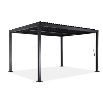 SWEEEK Pergola bioclimatique noir. aluminium et acier. 3x4m. lames orientables