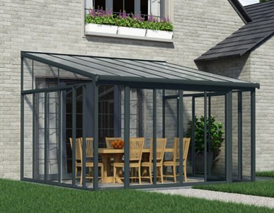 PALRAM Pergola ferm&eacute;e 15.6m&sup2; gris anthracite  - 703991