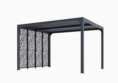 HABRITA Pergola pour terrasse ou balcon  Per 3630m bi aluminium gris anthracite,