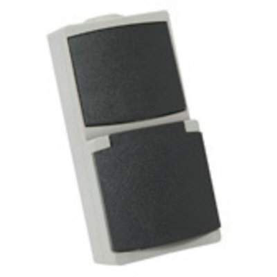 DEBFLEX Perle duo prise 2P+T + va et vient etanche IP65 gris - Gris