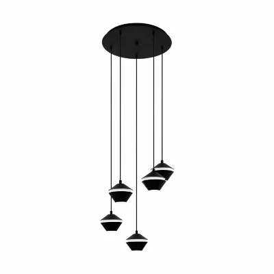 EGLO Perpigo plafonnier suspendu 5 lampes cluster noir
