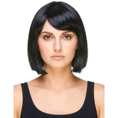 DEGUISE TOI Perruque carr&eacute; noire &agrave; frange femme - Noir 