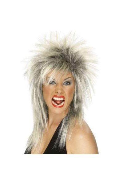 SMIFFYS Perruque Diva Du Rock Meche Blond/noir - Blonde - Taille Unique