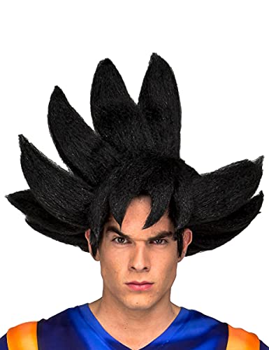VEGAOO Perruque - Dragon Ball - Goku - Brune avec des m&egrave;ches - Adulte