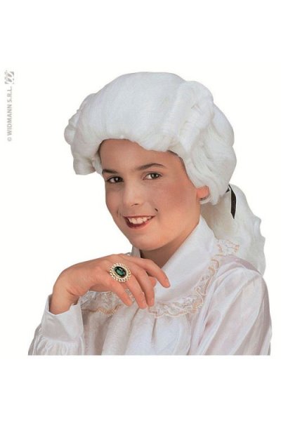 WIDMANN Perruque Marquis Enfant Flamme Retardante - Blanc