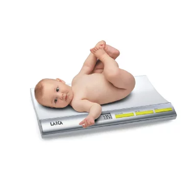 LAICA P&egrave;se-b&eacute;b&eacute; &eacute;lectronique en blanc 20 kg,lcd 7,8 x 2,8 cm