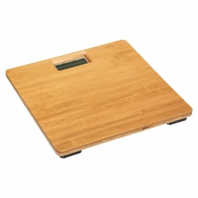 5 FIVE SIMPLY SMART P&egrave;se personne &eacute;cran LCD en bambou coloris beige capacit&eacute; maxi 150 kg