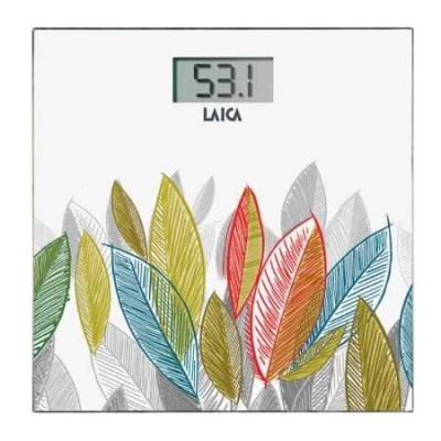 LAICA P&egrave;se-personne &eacute;lectronique blanc avec feuilles color&eacute;es max. 180 kg