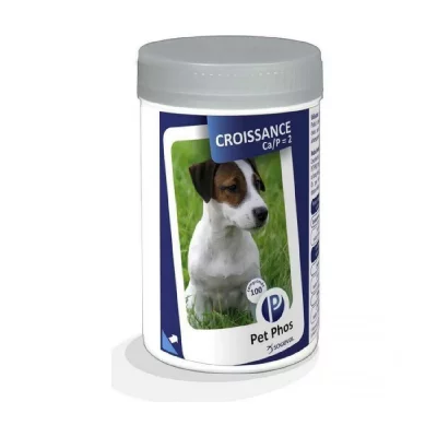 PET PHOS Pet-phos ca/p=2 compl&eacute;ments alimentaires croissance pour chiens bo&icirc;te de 500 comprim&eacute;s 