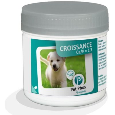 PET PHOS Pet-Phos Canin Croissance Ca/P=1,3 bo&icirc;te de 100 comprim&eacute;s