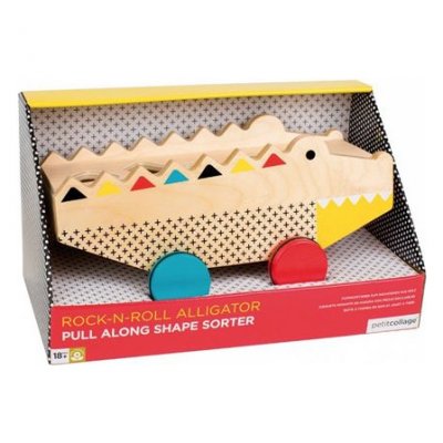 PETITCOLLAGE Petit Collage PTC130 Alligator Trieur de formes en bois Multicolore