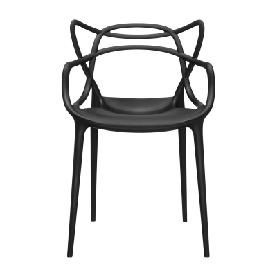 KARTELL Petit Fauteuil - MASTERS L 57cm x H 84cm x P 47cm, Assise H 46cm Noir