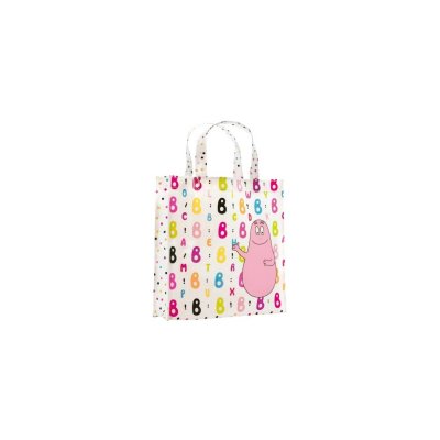 PETIT JOUR Petit Sac Toile Cir&eacute;e Fond Blanc Barbapapa - 