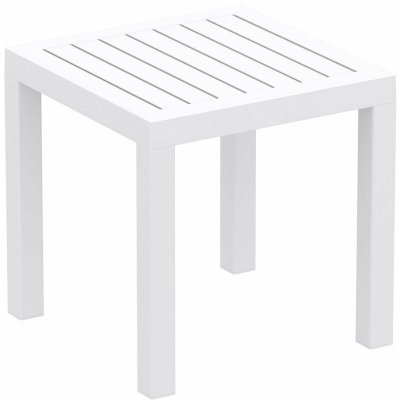 DECOSHOP26 Petite table de jardin en plastique blanc r&eacute;sistante aux intemp&eacute;ries 45x45x45 cm MDJ10199