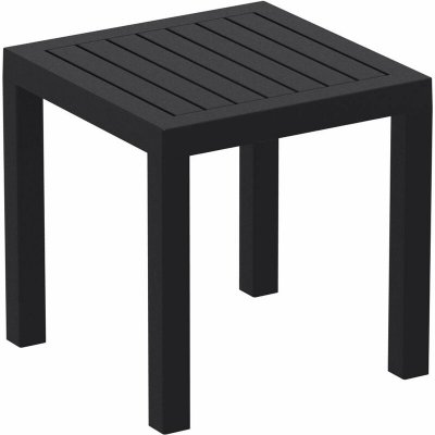 DECOSHOP26 Petite table de jardin en plastique noir r&eacute;sistante aux intemp&eacute;ries 45x45x45 cm mdj10203