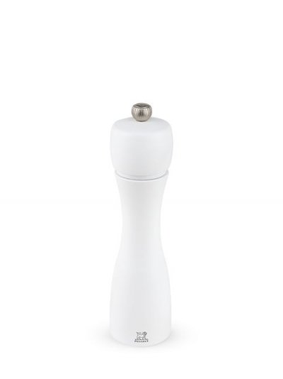 PEUGEOT  - Moulin &agrave; sel manuel en bois couleur blanc mat 20 cm