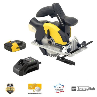 PEUGEOT  - Scie circulaire 18V 2,0Ah Li-Ion 165 mm - EnergySaw-C18VBL