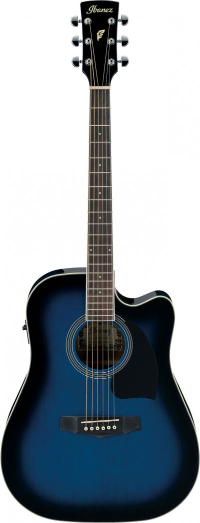 IBANEZ PF15ECE-TBS Transparent Blue Sunburst - Guitare &eacute;lectro-acoustique