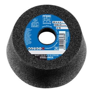PFERD  50ETT110A16Q Meule boisseau 20A16QSG, 110 x 55 mm A, Noir