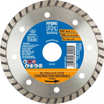 PFERD TOOLS PFERD 68012222 Dg Psf Disque &agrave; tron&ccedil;onner diamant&eacute; &Oslash; 125 mm 1 pc(s)