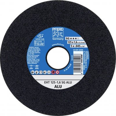 PFERD  Disque &agrave; tron&ccedil;onner EHT 125-1,6 SG ALU 61341225 pour aluminium
