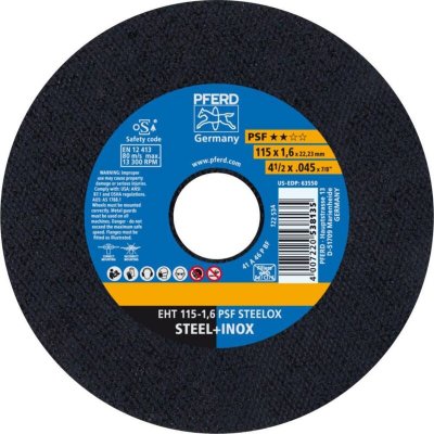 PFERD  EHT1151,6A46PPSFINOX Disque &agrave; tron&ccedil;onner A46PPFS-I, Multicolore, 115 x 16 mm