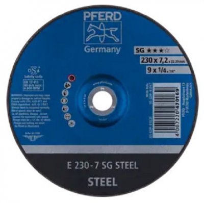 PFERD  meule &agrave; &eacute;barber sg steel d230xs7,2 mm contre-coud&eacute; acier