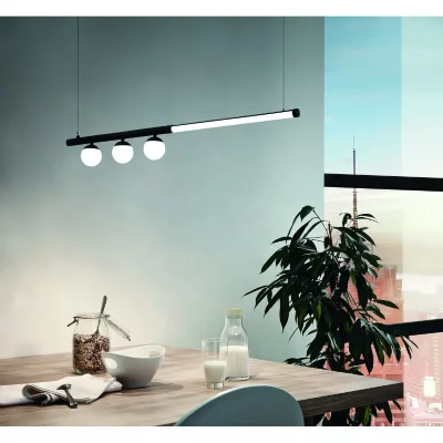 EGLO Phianeros Plafonnier Led Suspendu Int&eacute;gr&eacute; Noir