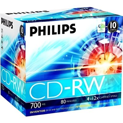 PHILIPS  10 x CD-RW - 700 MB (80 Min) 4X - 12x - Speichermedium