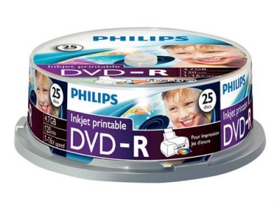 PHILIPS  - 25 x DVD-R - 4.7 Go 16x - surface imprimable - spindle