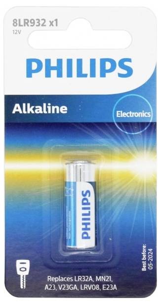 PHILIPS  8lr932 Garage Remote Alkaline Batteries Argent&eacute;