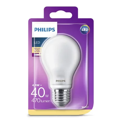 PHILIPS  - Ampoule LED Classic 40W A60 E27 WW FR ND 1BC/4