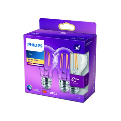 PHILIPS  ampoule LED E27 4,3&nbsp;W 2&nbsp;700&nbsp;K filament x2