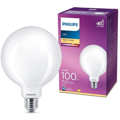 PHILIPS  - ampoule led Globe 120mm E27 100W Blanc Chaud D&eacute;polie, Verre