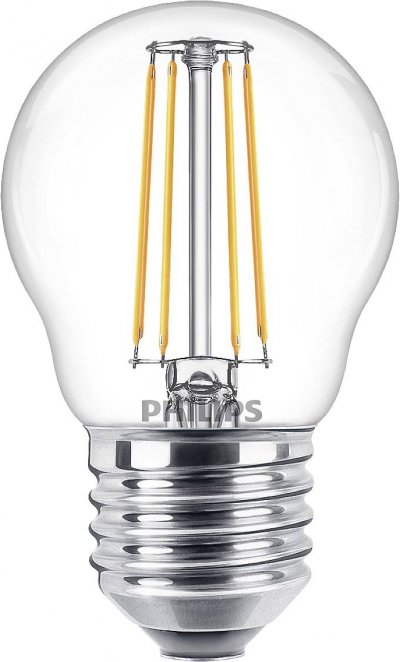 PHILIPS  ampoule LED Sph&eacute;rique E27 40W Blanc Chaud Claire, Verre
