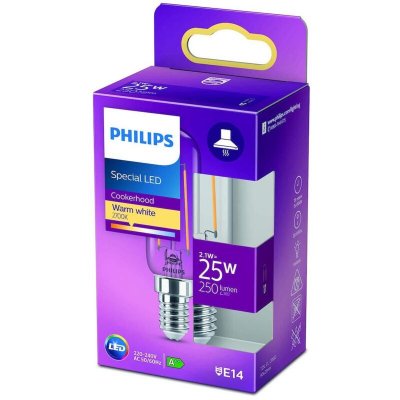 PHILIPS  - ampoule led Tube T25 E14 25W Blanc Chaud Claire, Verre