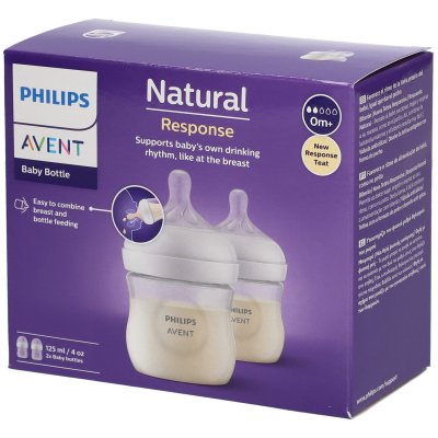 AVENT Philips  Natural Response Baby Bottle 125 Ml Double Pack Clair