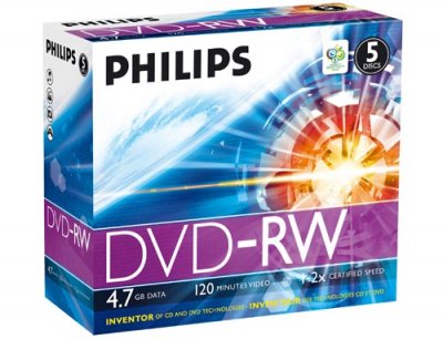 PHILIPS  Dvd-rw 4.7gb 4x Jc 5 Units Blanc