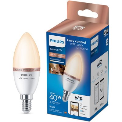 PHILIPS  E14 4.9w 470 Lumen 2700-6500k Wifi Led Candle Bulb Blanc