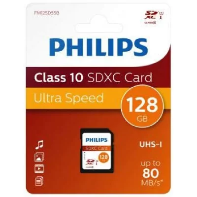 PHILIPS  FM12SD55B/00 m&eacute;moire flash 128 Go SDXC UHS-I Classe 10 - Neuf