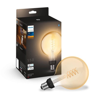 PHILIPS HUE  White E27 7&nbsp;W fil globe G125 550&nbsp;lm