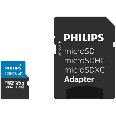 PHILIPS  microsdxc card 128gb class 10 uhs-i u3 + adaptateur DFX-512563