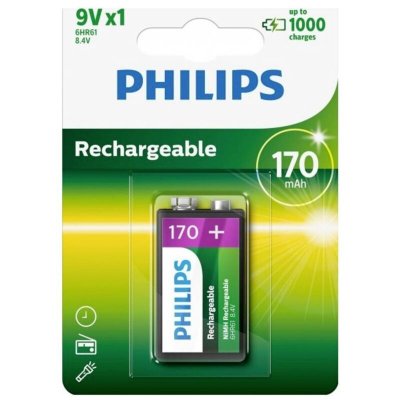 PHILIPS  Multilife 9VB1A17 - Batterie 9V - NiMH - (rechargeables) - 170 mAh