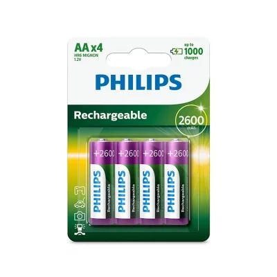 PHILIPS  MultiLife batterie NiMH AA Mignon 2600 mAh 4er Paquet