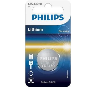 PHILIPS  Pile CR2430 / DL2430  Bouton Lithium 3V