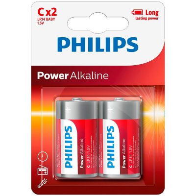 PHILIPS  Piles LR14 / C Powerlife Alcaline - 1,5 V - Pack de 2 