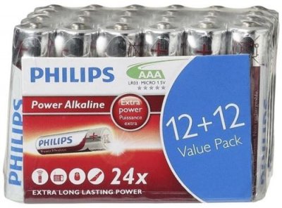 PHILIPS  Power Alkaline LR03P24P - Batterie 24 x AAA / LR03 - Alcaline