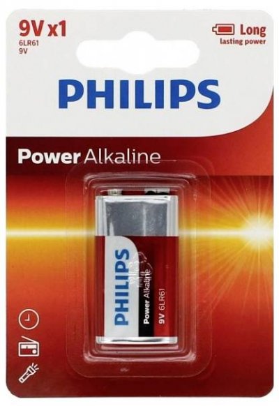 PHILIPS  Power Life 6LR61P1B - batterie - 9V - Alcaline